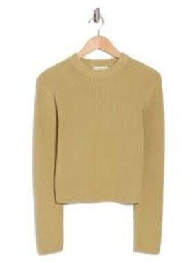 NWT Vince Green Ribbed Cropped Sweater, Size Small